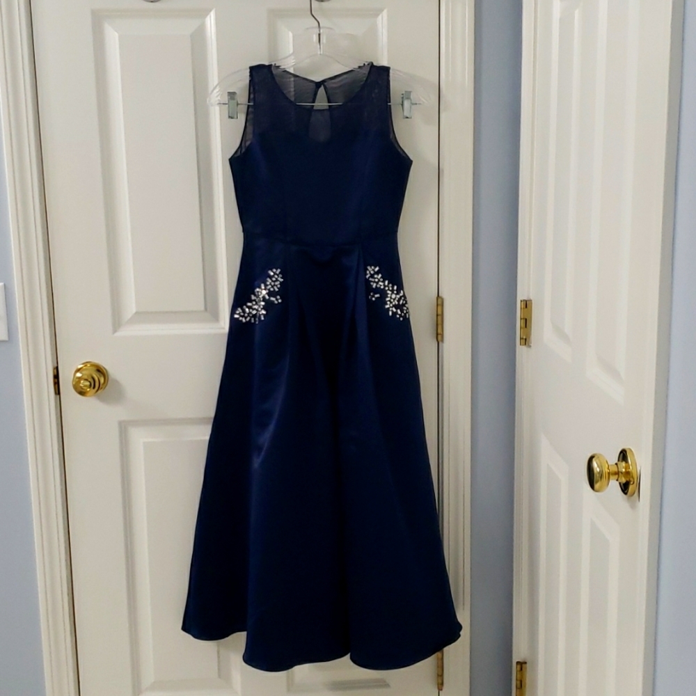 Rare Editions Kids Formal Gown Sz 10 Deep Blue